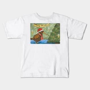 kiwi christmas scene Kids T-Shirt